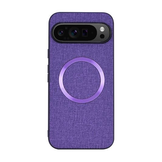 For Google Pixel 9 CD Magnetic Ring Cloth Texture PU Phone Case(Purple) - Google Cases by PMC Jewellery | Online Shopping South Africa | PMC Jewellery | Buy Now Pay Later Mobicred