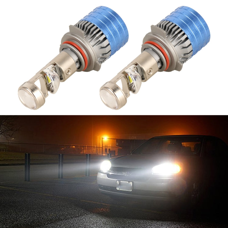 9006 Pair 55W 6000lm 6000K Car LED Mini Lens Headlight Bulb - LED Headlamps by PMC Jewellery | Online Shopping South Africa | PMC Jewellery | Buy Now Pay Later Mobicred