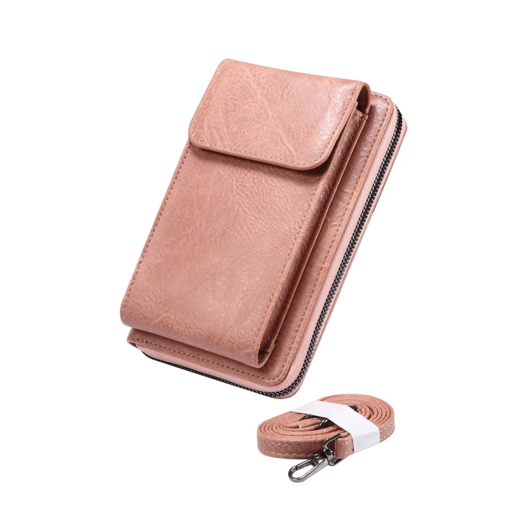 Elephant Pattern Multifunctional Cross Bag Phone Case(Light Pink) -  by PMC TechLife | Online Shopping South Africa | PMC TechLife