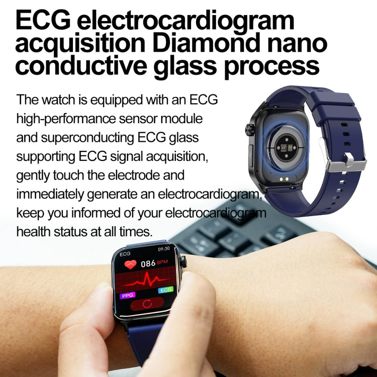 ET580 2.04 inch AMOLED Screen Sports Smart Watch Support Bluethooth Call /  ECG Function(Black Butterfly Buckle) - Smart Watches by PMC TechLife | Online Shopping South Africa | PMC TechLife