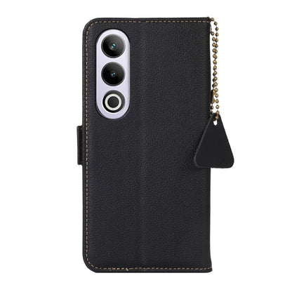 For OnePlus CE4 5G Global Side-Magnetic TJ Genuine Leather RFID Phone Case(Black) - OnePlus Cases by PMC Jewellery | Online Shopping South Africa | PMC Jewellery | Buy Now Pay Later Mobicred