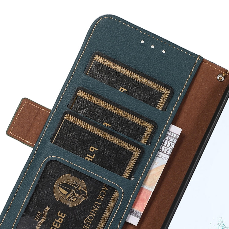 For OnePlus CE4 Lite Side-Magnetic TJ Genuine Leather RFID Phone Case(Green) - OnePlus Cases by PMC TechLife | Online Shopping South Africa | PMC TechLife | Buy Now Pay Later Mobicred