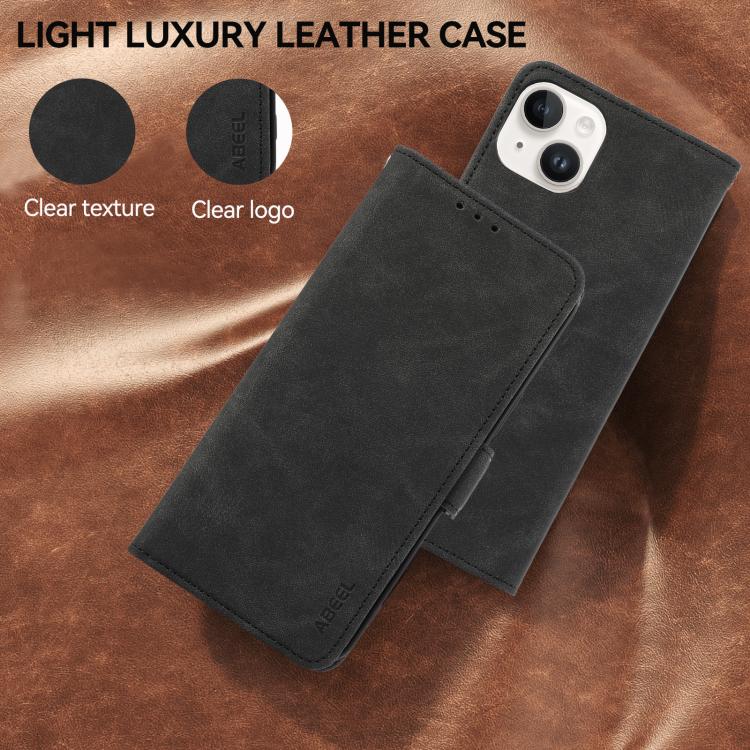 For iPhone 17 ABEEL Frosted Magnetic RFID Leather Phone Case(Black) - free shipping - PMc TechLife - Order now!