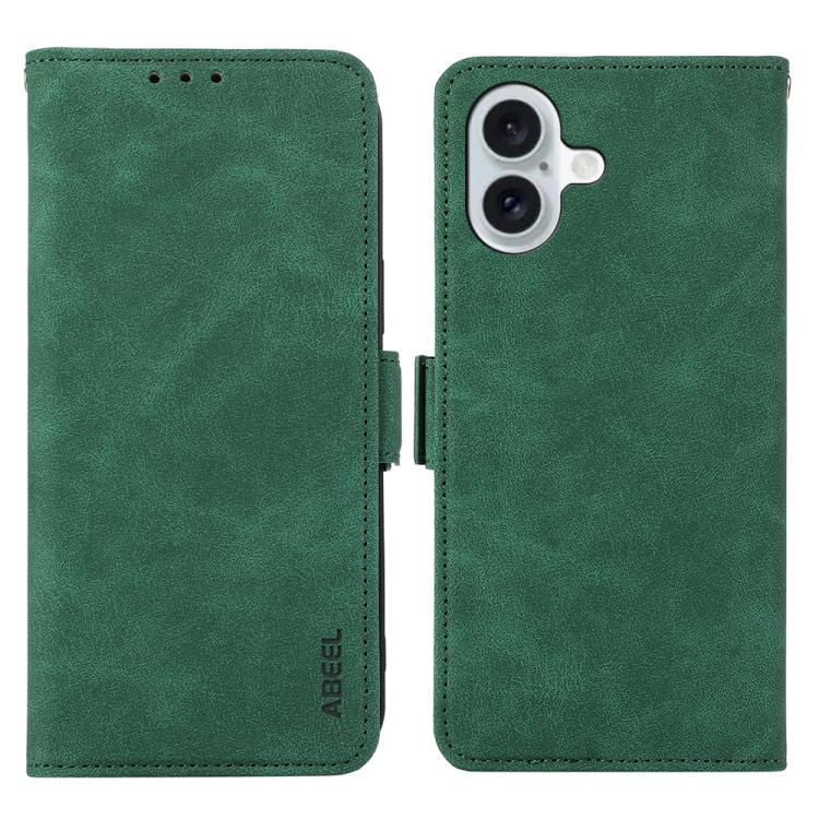 For iPhone 17 ABEEL Frosted Magnetic RFID Leather Phone Case(Green) - free shipping - PMc TechLife - Order now!