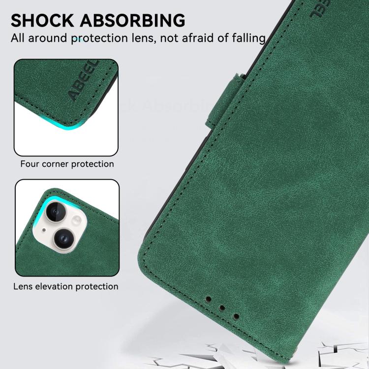 For iPhone 17 ABEEL Frosted Magnetic RFID Leather Phone Case(Green) - free shipping - PMc TechLife - Order now!