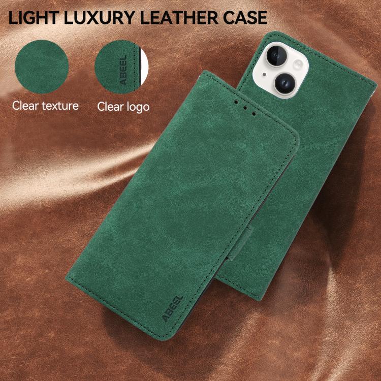 For iPhone 17 ABEEL Frosted Magnetic RFID Leather Phone Case(Green) - free shipping - PMc TechLife - Order now!
