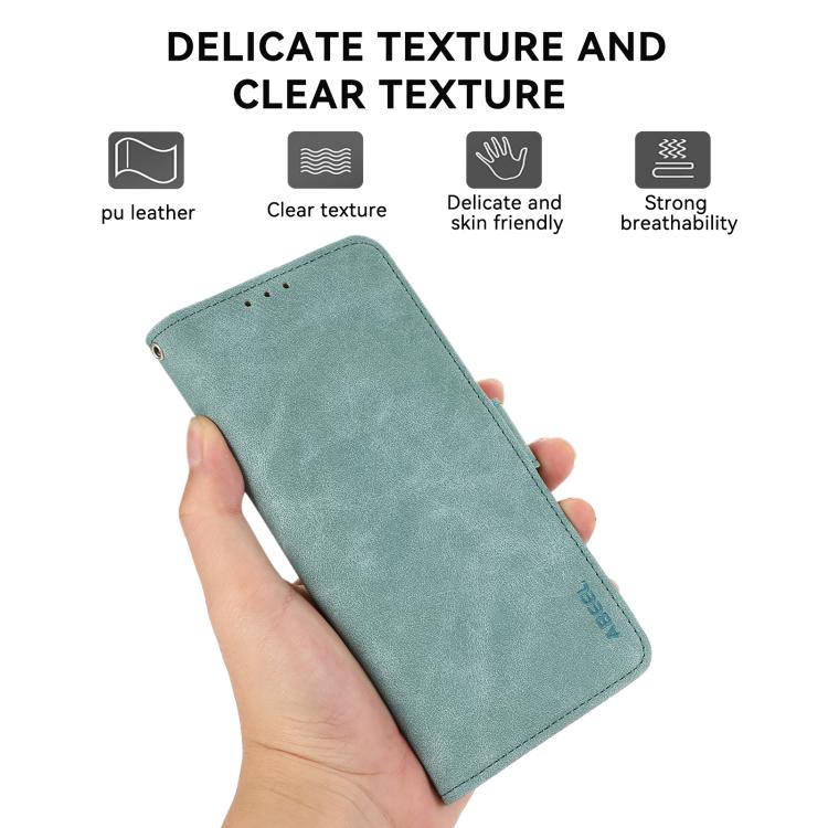 For iPhone 17 Air ABEEL Frosted Magnetic RFID Leather Phone Case(Cyan) - free shipping - PMc TechLife - Order now!