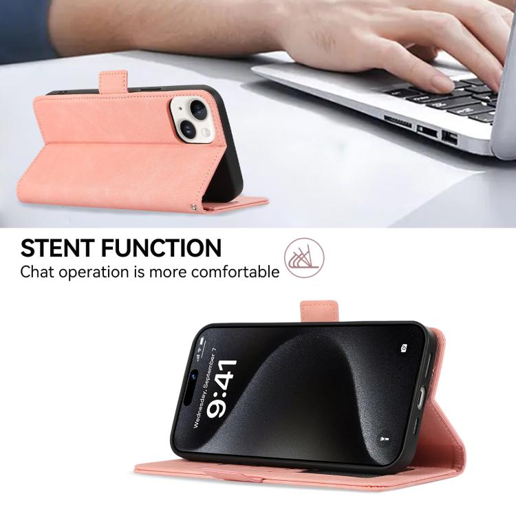 For iPhone 17 Pro Max ABEEL Frosted Magnetic RFID Leather Phone Case(Pink) - free shipping - PMc TechLife - Order now!