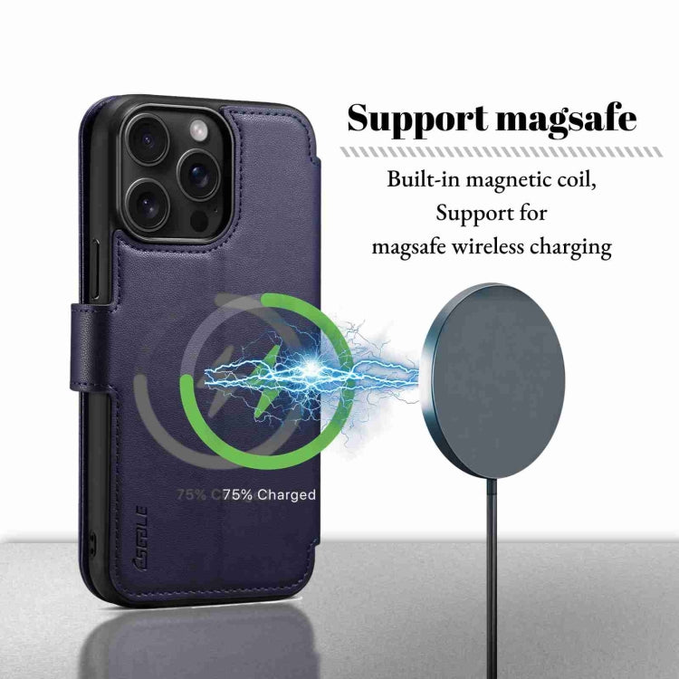 For iPhone 14 Pro ESEBLE E1 Nappa Texture MagSafe Holder Leather Phone Case(Dark Blue) - iPhone 14 Pro Cases by ESEBLE | Online Shopping South Africa | PMC Jewellery | Buy Now Pay Later Mobicred