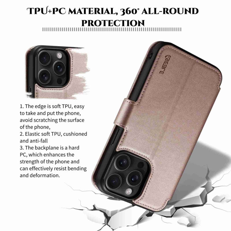 For iPhone 15 Pro ESEBLE E1 Nappa Texture MagSafe Holder Leather Phone Case(Rose Gold) - iPhone 15 Pro Cases by ESEBLE | Online Shopping South Africa | PMC Jewellery | Buy Now Pay Later Mobicred