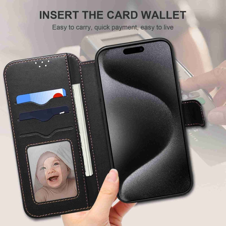 For iPhone 15 Pro Max ESEBLE E1 Nappa Texture MagSafe Holder Leather Phone Case(Black) - free shipping - PMC Jewellery - Order now!