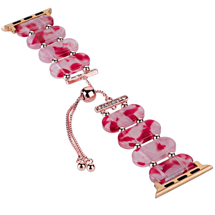 For Apple Watch Ultra 49mm Resin Retractable Chain Watch Band(Rose Red) - Watch Bands by PMC TechLife | Online Shopping South Africa | PMC TechLife
