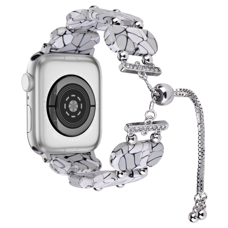 For Apple Watch SE 44mm Resin Retractable Chain Watch Band(Cracks) - Watch Bands by PMC TechLife | Online Shopping South Africa | PMC TechLife