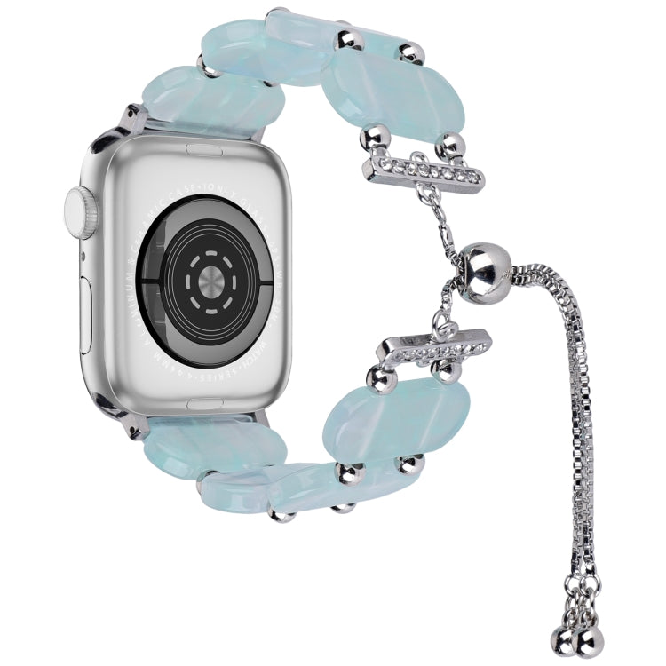 For Apple Watch Series 2 42mm Resin Retractable Chain Watch Band(Ice Blue) - Watch Bands by PMC TechLife | Online Shopping South Africa | PMC TechLife