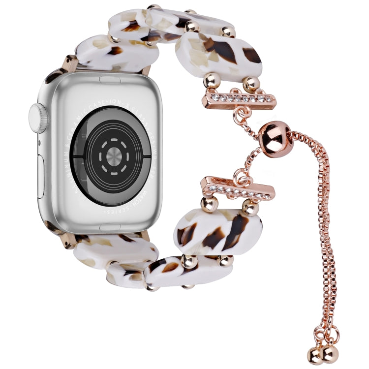 For Apple Watch Series 2 38mm Resin Retractable Chain Watch Band(Nougat) - Watch Bands by PMC TechLife | Online Shopping South Africa | PMC TechLife