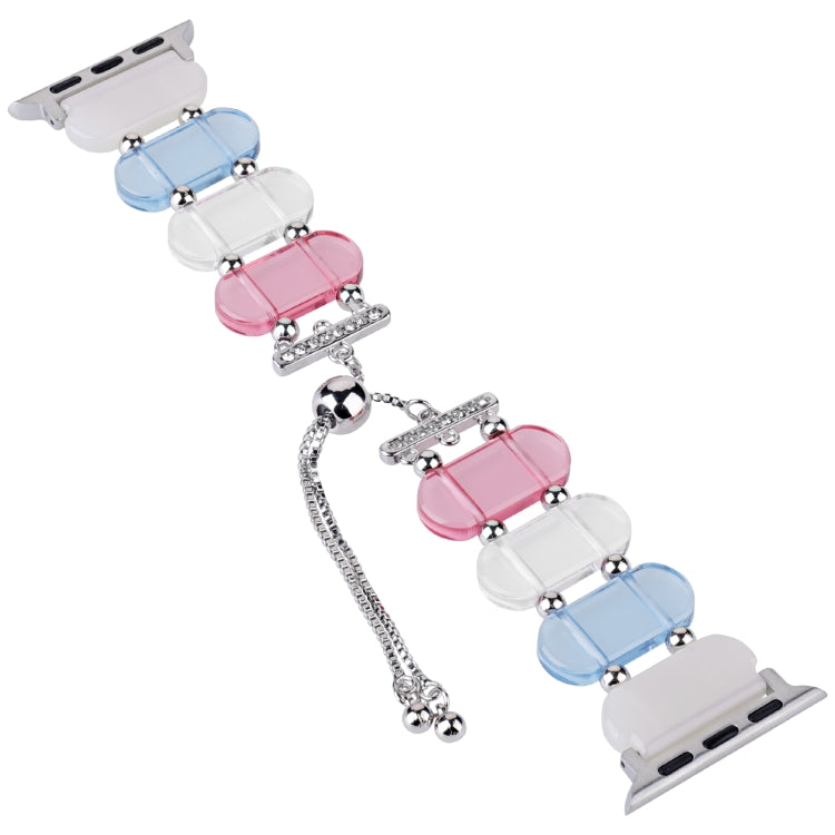 For Apple Watch 42mm Resin Retractable Chain Watch Band(Colors) - Watch Bands by PMC TechLife | Online Shopping South Africa | PMC TechLife