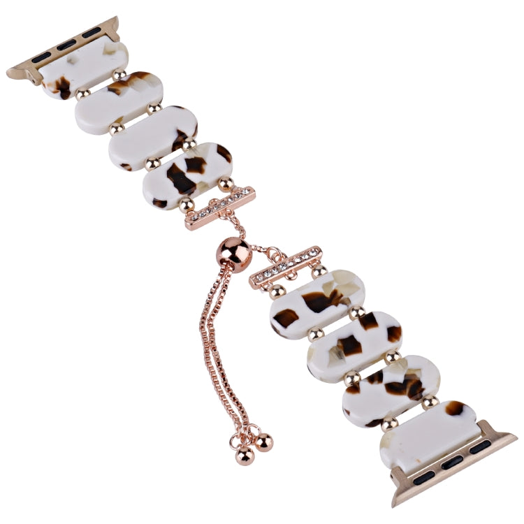 For Apple Watch 38mm Resin Retractable Chain Watch Band(Nougat) - Watch Bands by PMC TechLife | Online Shopping South Africa | PMC TechLife