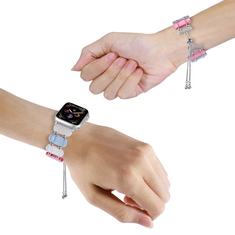 For Apple Watch SE 40mm Resin Retractable Chain Watch Band(Fluorescent) - Watch Bands by PMC TechLife | Online Shopping South Africa | PMC TechLife