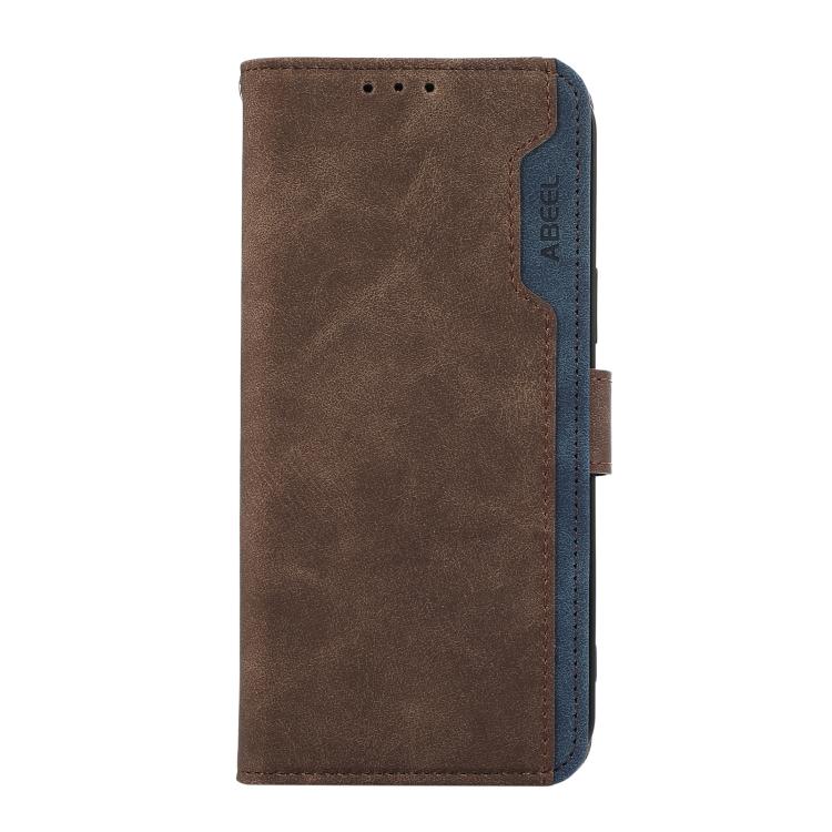 For iPhone 17 Air ABEEL Color Block Magnetic RFID Leather Phone Case(Brown-Blue) - free shipping - PMc TechLife - Order now!