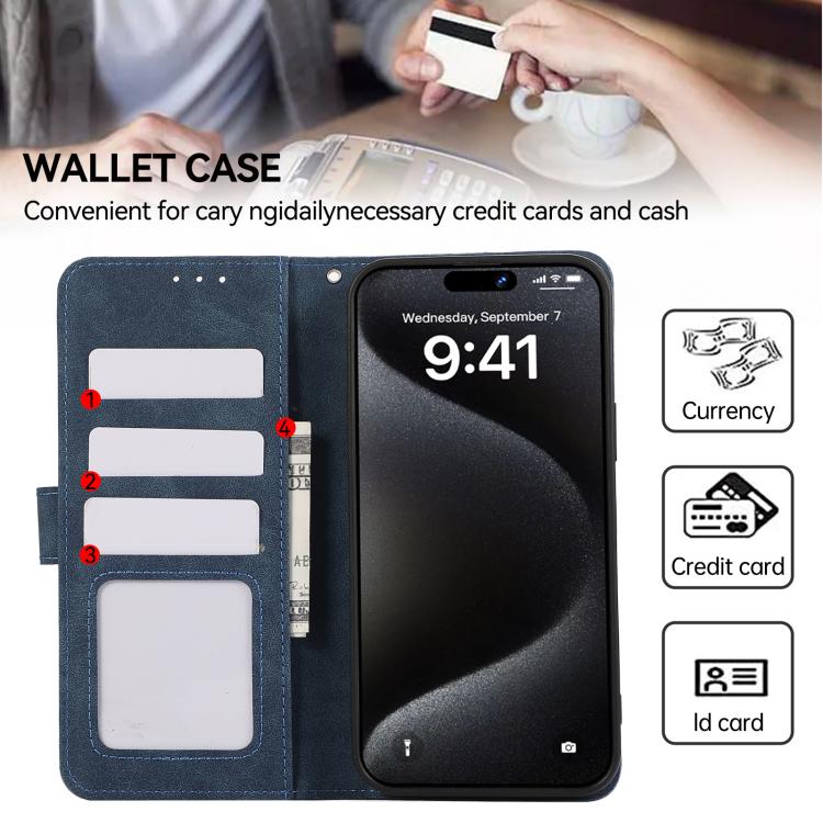 For iPhone 17 Pro ABEEL Color Block Magnetic RFID Leather Phone Case(Blue-Brown) - free shipping - PMc TechLife - Order now!