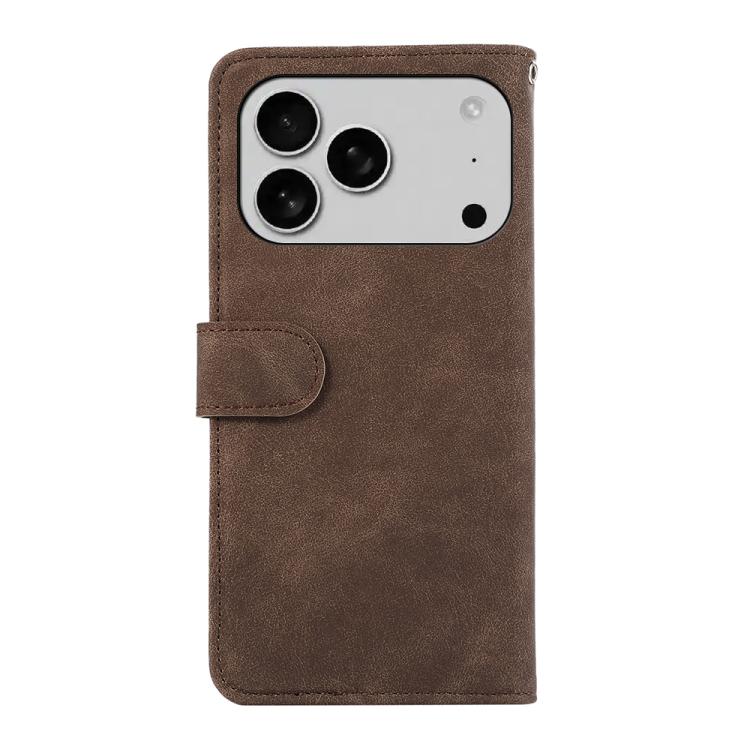 For iPhone 17 Pro ABEEL Color Block Magnetic RFID Leather Phone Case(Brown-Blue) - free shipping - PMc TechLife - Order now!
