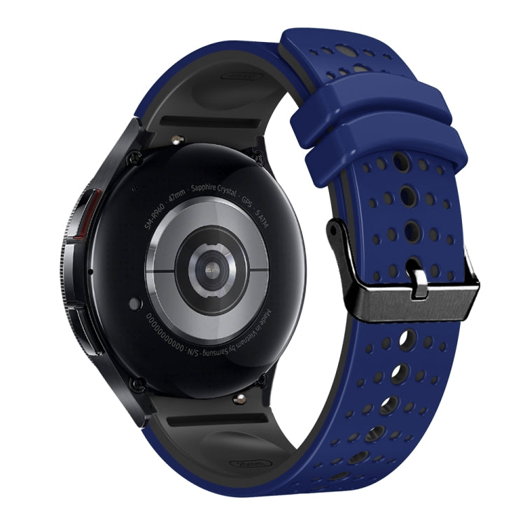 For Samsung Galaxy Watch 6 Two Color Silicone Watch Band(Blue Black) - Watch Bands by PMC Jewellery | Online Shopping South Africa | PMC Jewellery