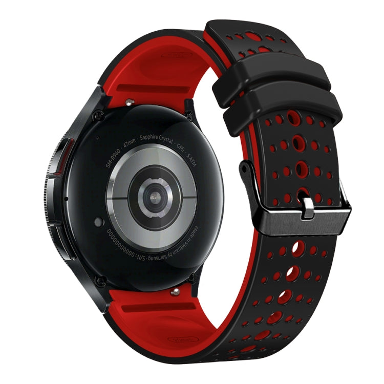 For Samsung Galaxy Watch 6 Two Color Silicone Watch Band(Black Red) - Watch Bands by PMC Jewellery | Online Shopping South Africa | PMC Jewellery