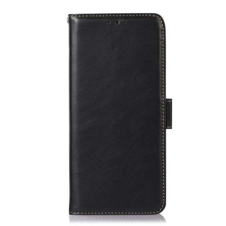 For Google Pixel 9a Crazy Horse Top Layer Cowhide Leather Phone Case(Black) - Google Cases by PMC TechLife | Online Shopping South Africa | PMC TechLife | Buy Now Pay Later Mobicred