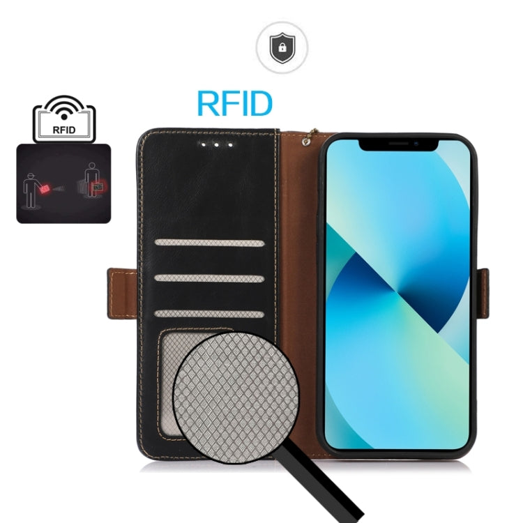 For Google Pixel 9a Crazy Horse Top Layer Cowhide Leather Phone Case(Black) - Google Cases by PMC TechLife | Online Shopping South Africa | PMC TechLife | Buy Now Pay Later Mobicred