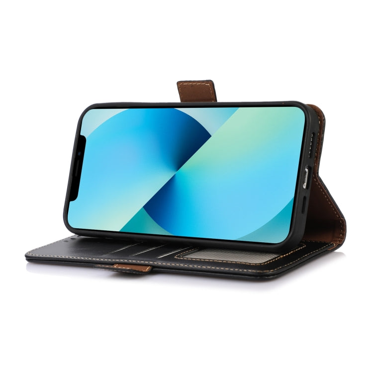 For Google Pixel 9a Crazy Horse Top Layer Cowhide Leather Phone Case(Black) - Google Cases by PMC TechLife | Online Shopping South Africa | PMC TechLife | Buy Now Pay Later Mobicred