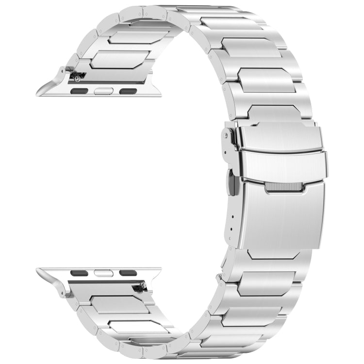 For Apple Watch SE 2023 44mm I-Shaped Titanium Metal Watch Band(Silver) - Watch Bands by PMC Jewellery | Online Shopping South Africa | PMC Jewellery