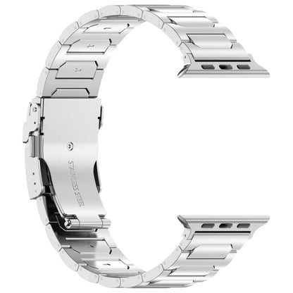 For Apple Watch SE 2023 44mm I-Shaped Titanium Metal Watch Band(Silver) - Watch Bands by PMC Jewellery | Online Shopping South Africa | PMC Jewellery