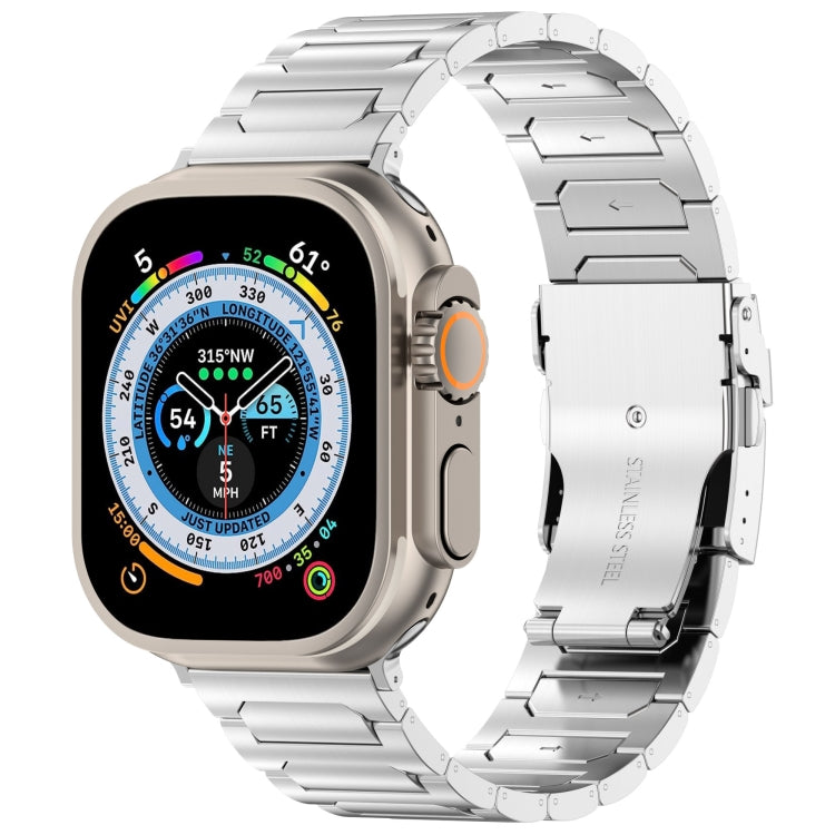 For Apple Watch Ultra 2 49mm I-Shaped Titanium Metal Watch Band(Silver) - Watch Bands by PMC Jewellery | Online Shopping South Africa | PMC Jewellery