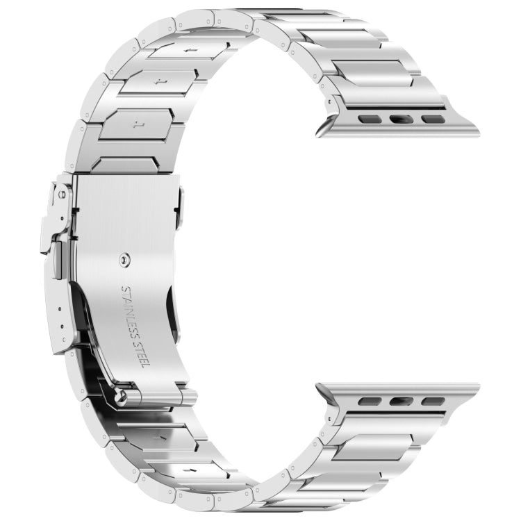 For Apple Watch Series 9 41mm I-Shaped Titanium Metal Watch Band(Mirror Silver) - Watch Bands by PMC TechLife | Online Shopping South Africa | PMC TechLife