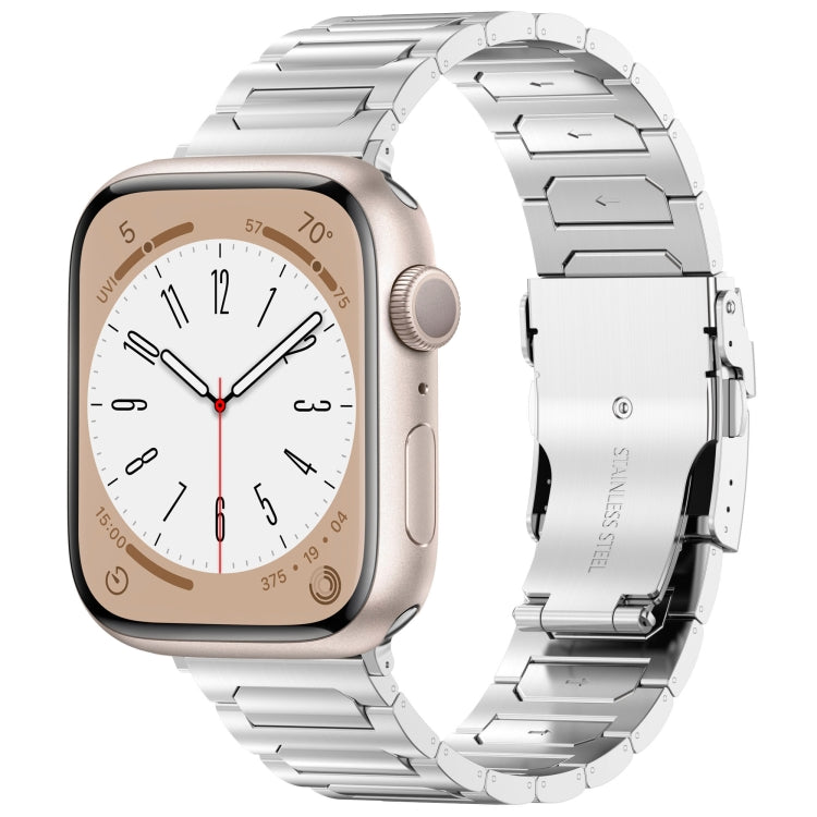 For Apple Watch SE 44mm I-Shaped Titanium Metal Watch Band(Mirror Silver) - Watch Bands by PMC TechLife | Online Shopping South Africa | PMC TechLife