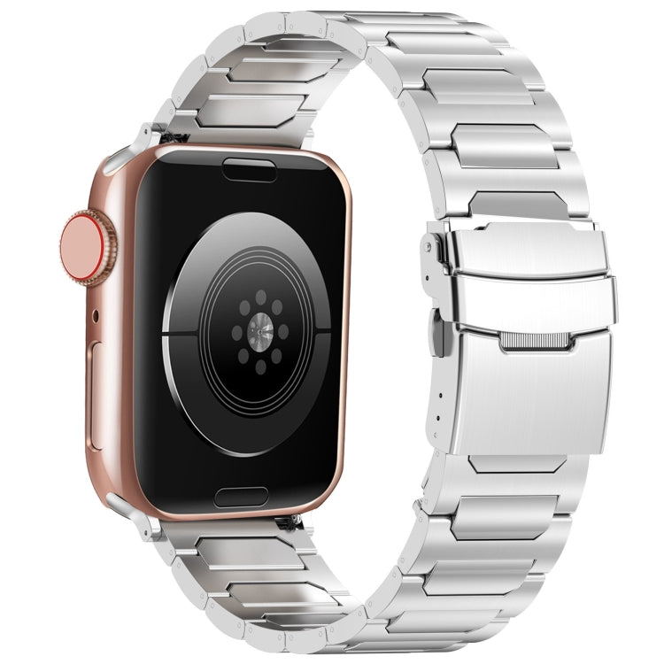 For Apple Watch SE 44mm I-Shaped Titanium Metal Watch Band(Mirror Silver) - Watch Bands by PMC TechLife | Online Shopping South Africa | PMC TechLife