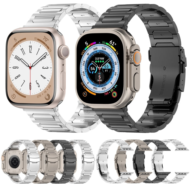 For Apple Watch SE 44mm I-Shaped Titanium Metal Watch Band(Silver) - Watch Bands by PMC TechLife | Online Shopping South Africa | PMC TechLife