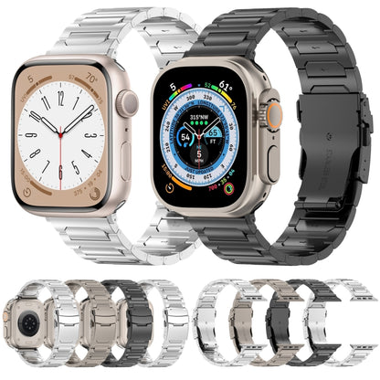 For Apple Watch Series 8 41mm I-Shaped Titanium Metal Watch Band(Mirror Silver) - Watch Bands by PMC Jewellery | Online Shopping South Africa | PMC Jewellery