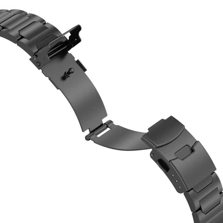 For Apple Watch 38mm I-Shaped Titanium Metal Watch Band(Black) - Watch Bands by PMC TechLife | Online Shopping South Africa | PMC TechLife