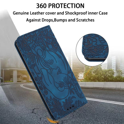 For iPhone 16 Pro Max Retro Elephant Embossed Leather Phone Case(Blue) - iPhone 16 Pro Max Cases by PMC Jewellery | Online Shopping South Africa | PMC Jewellery | Buy Now Pay Later Mobicred