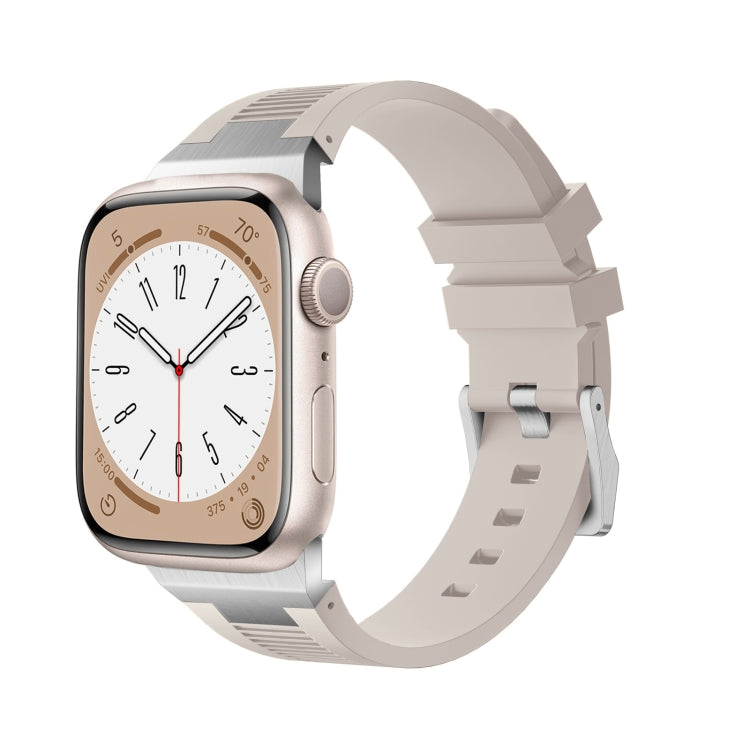 For Apple Watch Series 3 42mm Loners Liquid Silicone Watch Band(Silver Starlight) - Watch Bands by PMC TechLife | Online Shopping South Africa | PMC TechLife