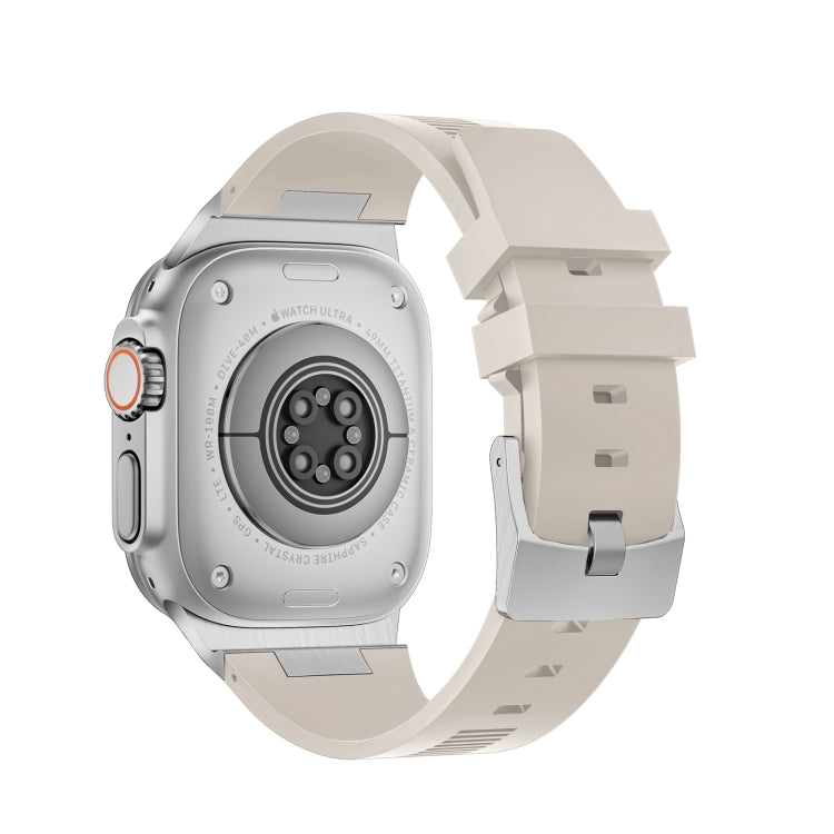 For Apple Watch Series 3 42mm Loners Liquid Silicone Watch Band(Silver Starlight) - Watch Bands by PMC TechLife | Online Shopping South Africa | PMC TechLife