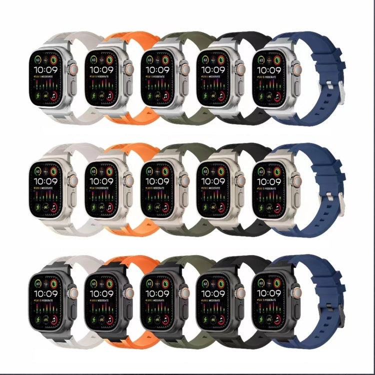 For Apple Watch Series 7 45mm Loners Liquid Silicone Watch Band(Silver Starlight) - Watch Bands by PMC TechLife | Online Shopping South Africa | PMC TechLife | Buy Now Pay Later Mobicred