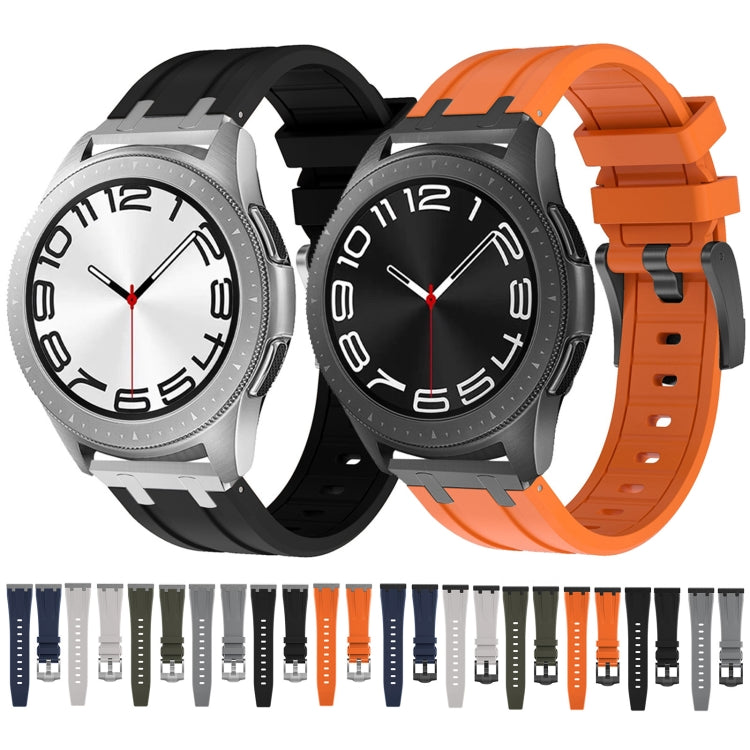 20mm Flat Head Silicone Watch Band(Full Black) - 20mm Bands by PMC TechLife | Online Shopping South Africa | PMC TechLife