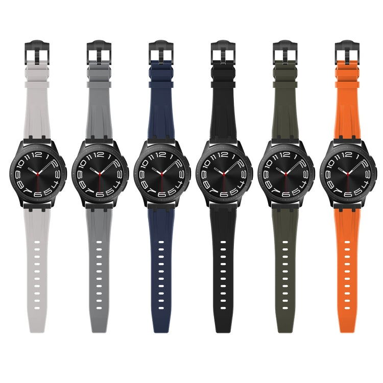 22mm Flat Head Silicone Watch Band(Black Grey) - 22mm Bands by PMC TechLife | Online Shopping South Africa | PMC TechLife