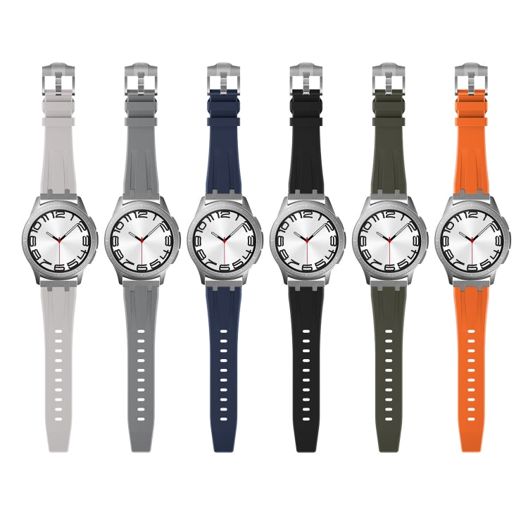 22mm Flat Head Silicone Watch Band(Silver Orange) - 22mm Bands by PMC Jewellery | Online Shopping South Africa | PMC Jewellery