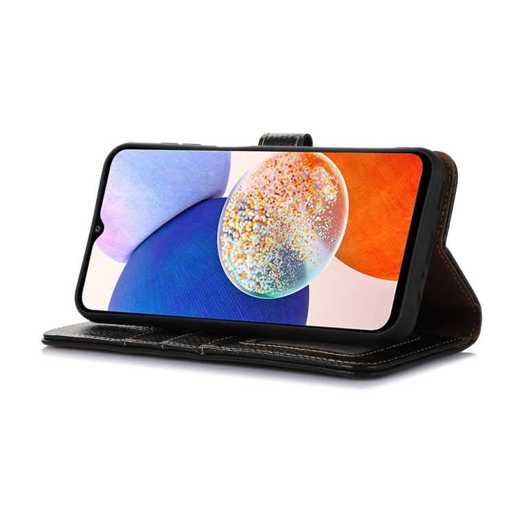 For Google Pixel 9a Genuine Leather Litchi Texture RFID Leather Phone Case(Black) - Google Cases by PMC TechLife | Online Shopping South Africa | PMC TechLife | Buy Now Pay Later Mobicred