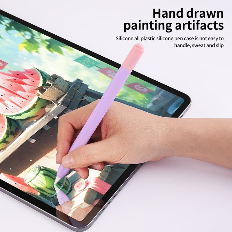 For Apple Pencil (USB-C) Double Cap Contrasting Color Silicone Protective Case(Matcha Green) - free shipping - PMC Jewellery - Order now!