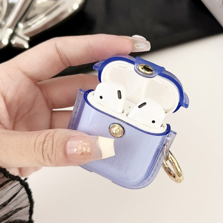 For AirPods 1 / 2 Magnetic Clear Armor TPU TWS Earphone Case(Blue) - For AirPods 1/2 by PMC Jewellery | Online Shopping South Africa | PMC Jewellery | Buy Now Pay Later Mobicred