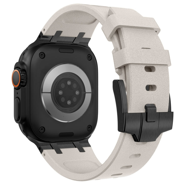 For Apple Watch Ultra 2 49mm Stone Grain Liquid Silicone Watch Band(Black Starlight) - free shipping - PMC TechLife - Order now!